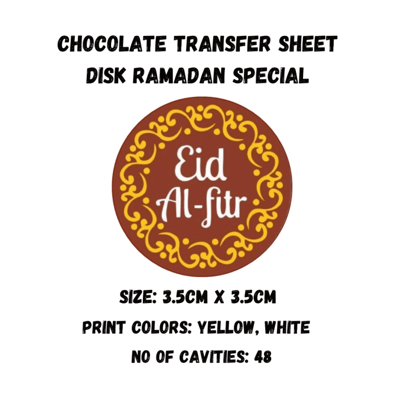 Chocolate Transfer Sheet Round Disk Eid Mubarak Version-14