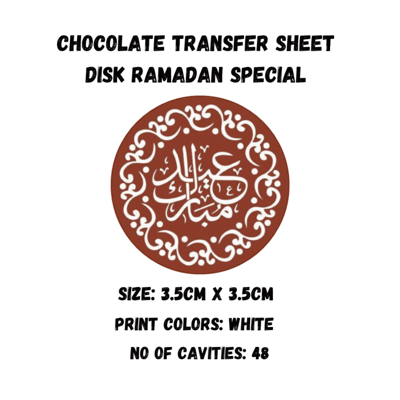 Chocolate Transfer Sheet Round Disk Eid Mubarak Version-15