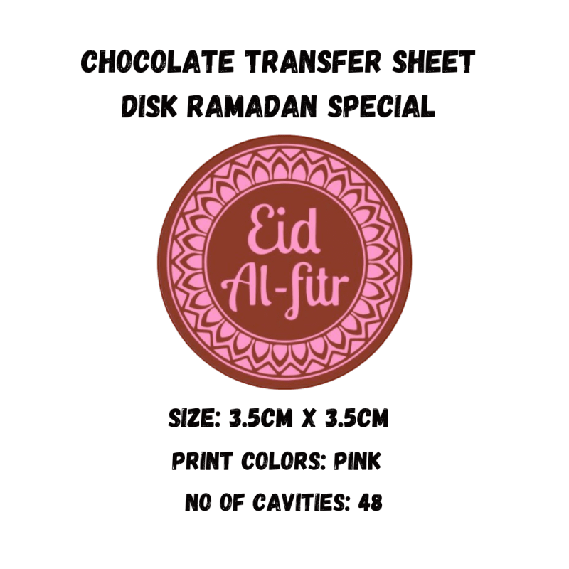 Chocolate Transfer Sheet Round Disk Eid Mubarak Version-21