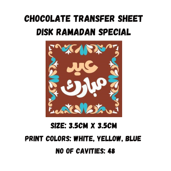 Chocolate Transfer Sheet Disk Eid Mubarak Version-28