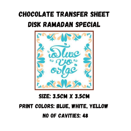 Chocolate Transfer Sheet Disk Eid Mubarak Version-34