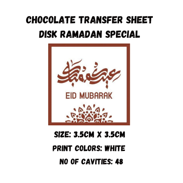 Chocolate Transfer Sheet Disk Eid Mubarak Version-26