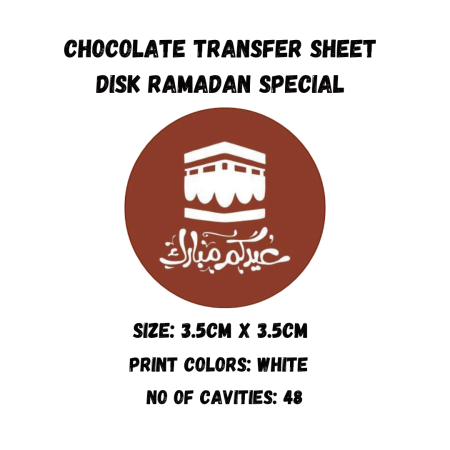 Chocolate Transfer Sheet Round Disk Eid Mubarak Version-4