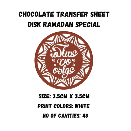 Chocolate Transfer Sheet Round Disk Eid Mubarak Version-6