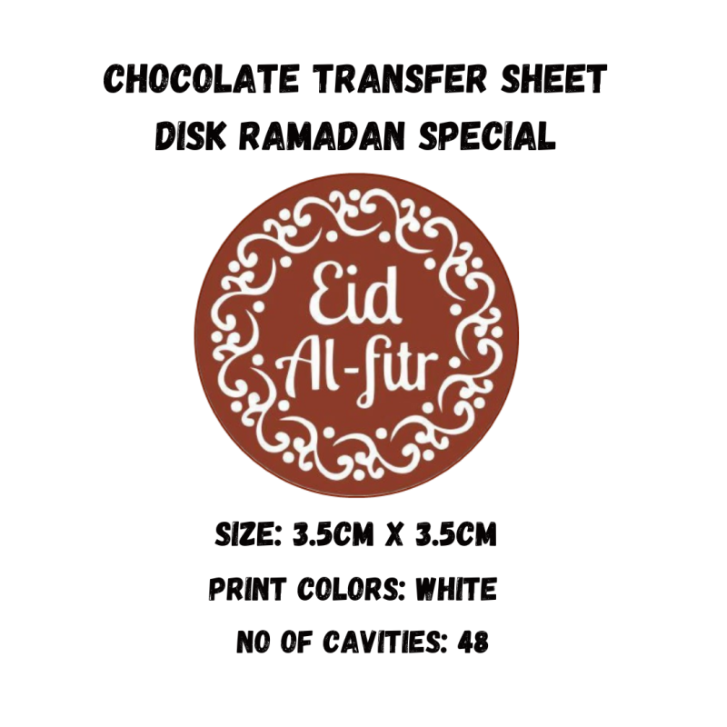 Chocolate Transfer Sheet Round Disk Eid Mubarak Version-7