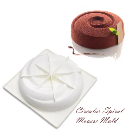 Circular Spiral Shaped Mousse Cake, Chocolate, Jelly, Candy Silicone Mould