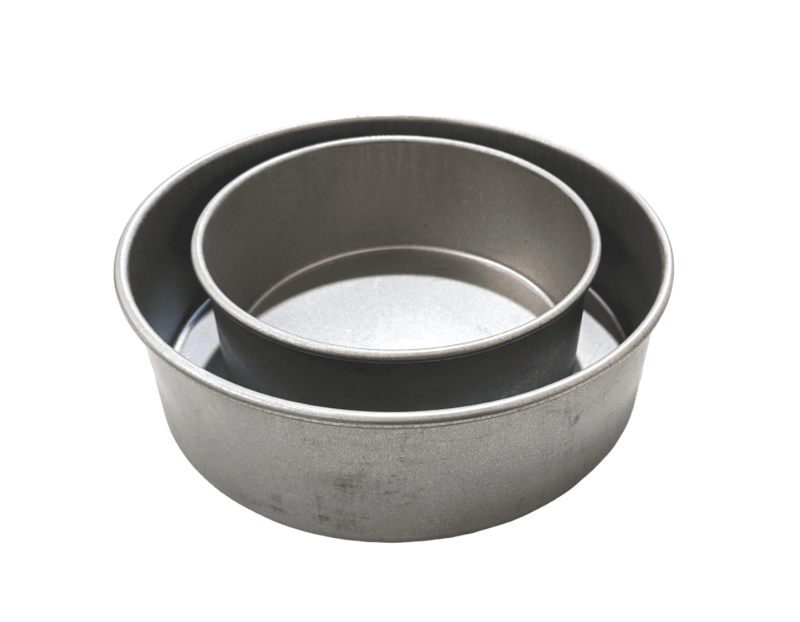 Deep Round Straight Sided Aluminium Cake Pan Set of 2