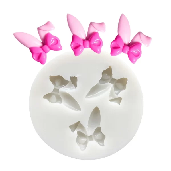 Ribbon Ear Bow Shaped 3D Shape Silicone Fondant Mould