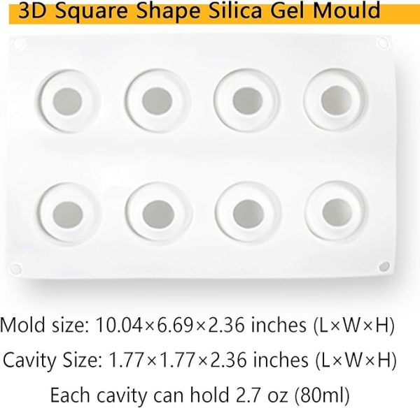 8 Cavity Egg Shaped Mousse Cake, Chocolate, Jelly, Candy Silicone Mould 1pc - Image 3