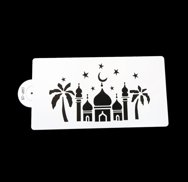 Eid Mubarak Cake Lace Stencil Version 3