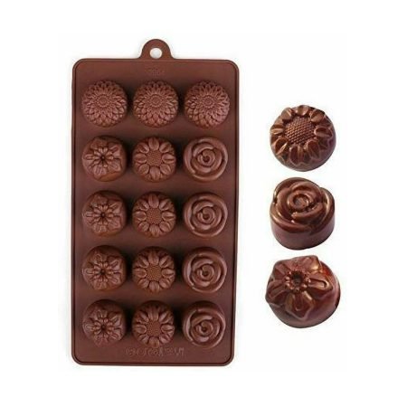 Flower Shaped 15 Cavity Chocolate Silicone Mould