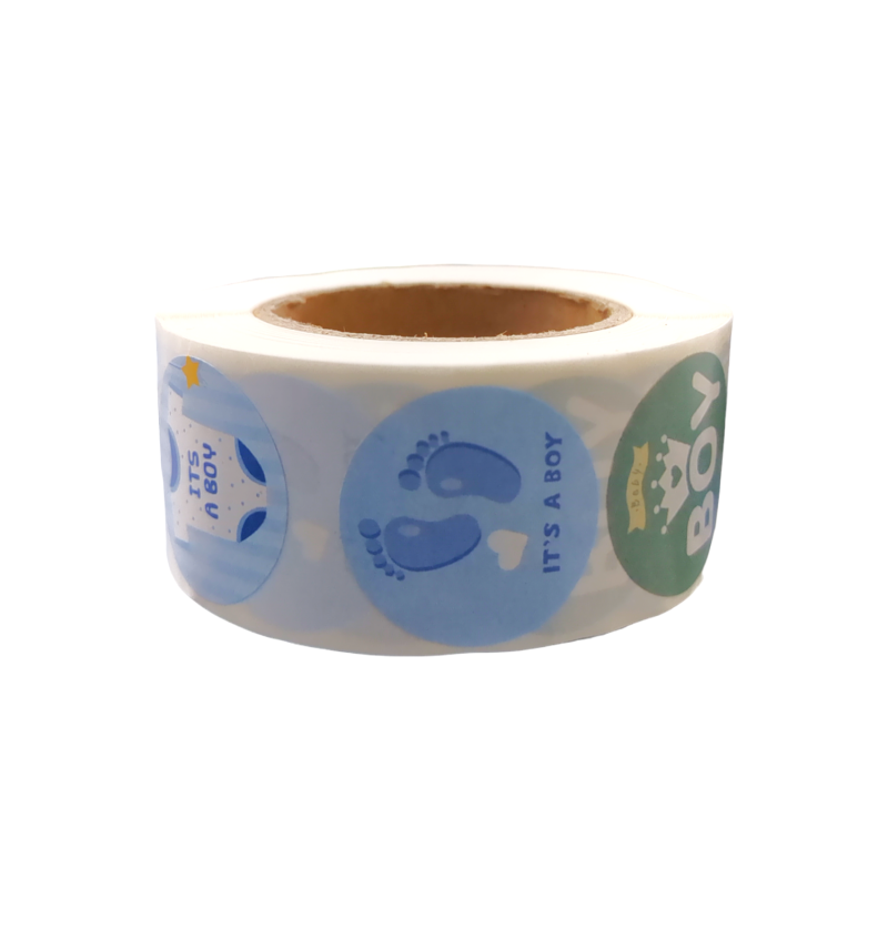 Gender Reveal Boy Stickers 500pcs Roll - Image 2