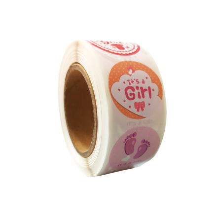 Gender Reveal Girl Stickers 500pcs Roll