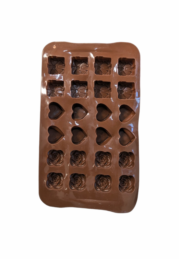 Gift Box, Heart & Rose Shaped Chocolate Silicone Mould - Image 2