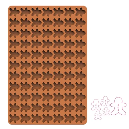 77 Cavity Gingerbread Man Shaped Chocolate Jelly Candy Silicone Mould