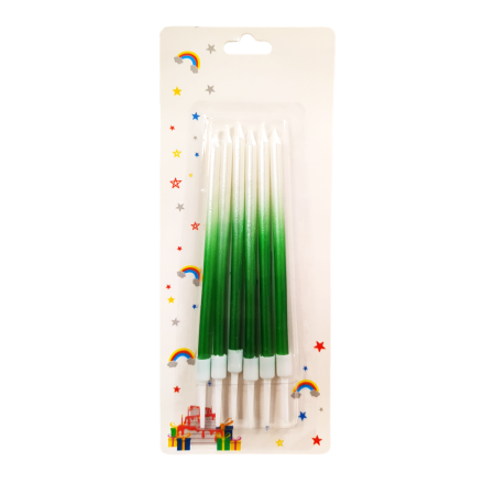 6-Pieces Long Spiral Shiny Birthday Candle – Green