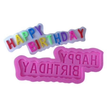 Happy Birthday 3D Shape Silicone Fondant Mould 1pc
