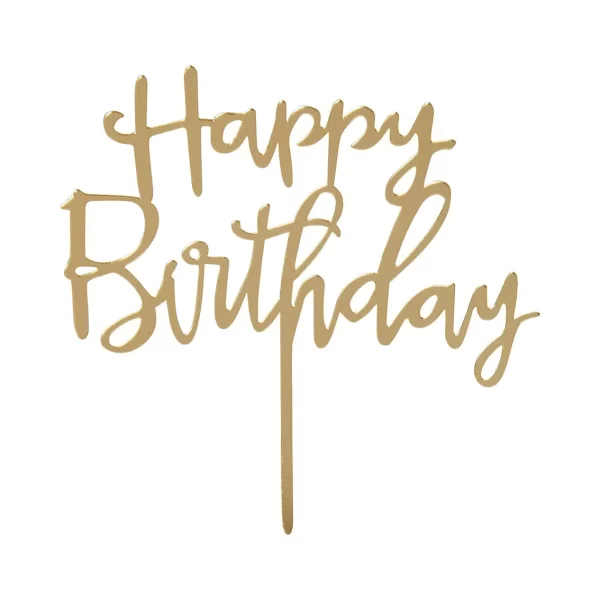 Happy Birthday Acrylic Cake Topper - Image 2