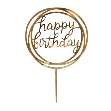 Gold Acrylic Birthday Cake Topper