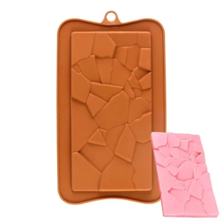 Hard Cracked Bar Shaped Chocolate Silicone Mould