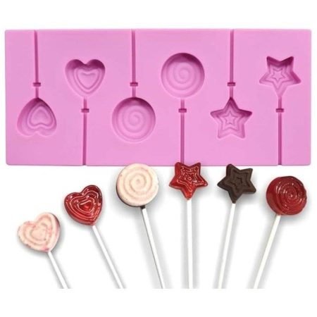 Heart Spiral Star Shaped Lollipop,Chocolate,Jelly,Candy Silicone Mould