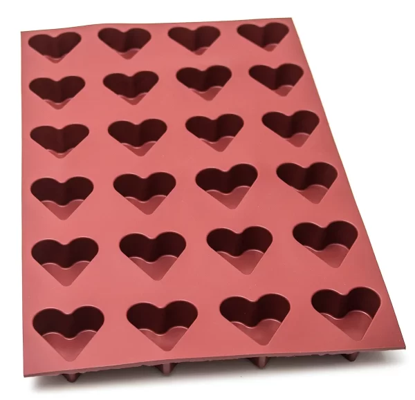 24 Cavity Heart Shaped Chocolate,Jelly,Mousse cake Silicone Mould