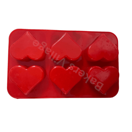 Heart Shaped 6 Cavity Silicone Mould