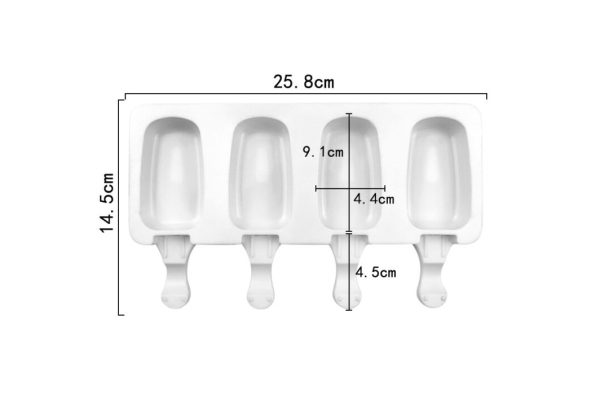 4 Cavity Ice Cream Shaped Silicone Mould 1pc - Image 3