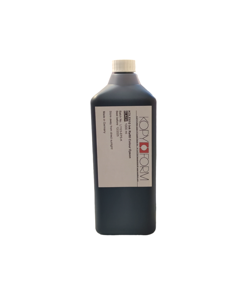 Kopyform Black Bottled food ink 1000ml for Epson printers