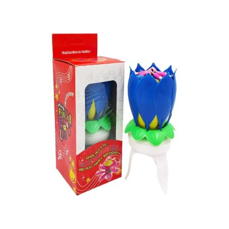 Flower Musical Birthday Candle - Blue