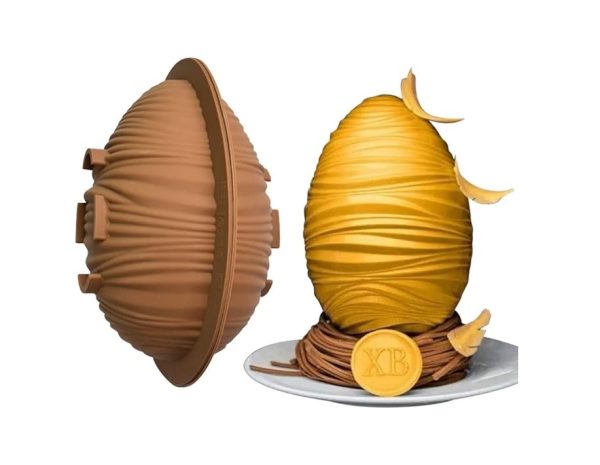 Large Engraved Egg Shaped Chocolate, Jelly, Candy Silicone Mould