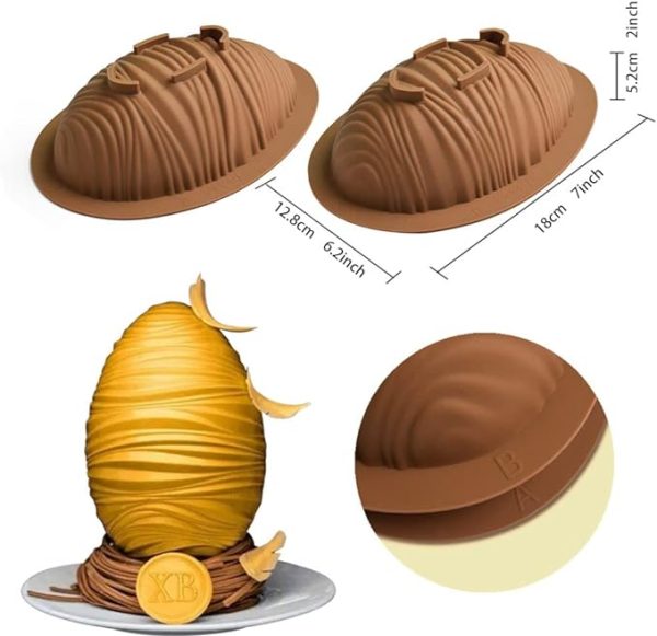 Large Engraved Egg Shaped Chocolate, Jelly, Candy Silicone Mould - Image 2