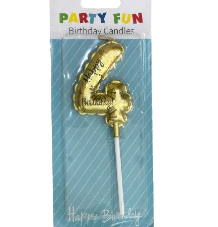 Number Four Birthday Candles – Gold