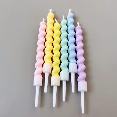 Pastel Spiral Birthday Candles | Unicorn, Mermaid, Barbie Theme