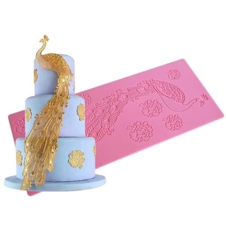 Peacock Design Cake Decorating Lace Mat Silicone Mould Version-6 1pc