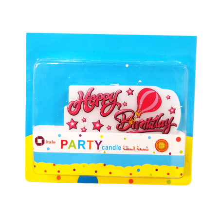Pink Happy Birthday Shape Candle