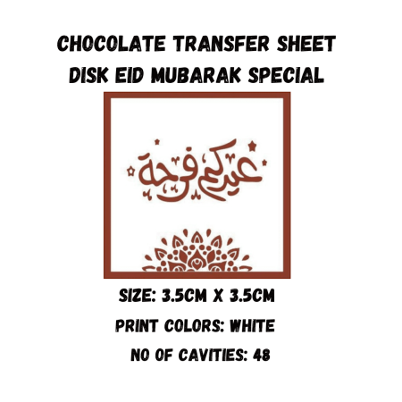 Chocolate Transfer Sheet Disk Eid Mubarak Version-25