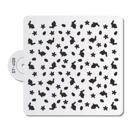 Rabbit Flower Egg Shape Cake Lace Stencil