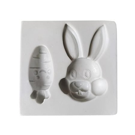 Easter Rabbit Face With Carrot 3D Shape Silicone Fondant Mould