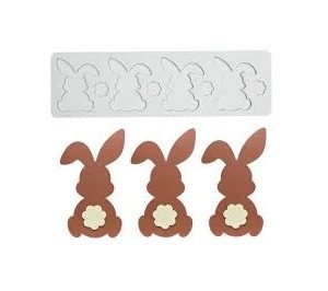 Easter Rabbit Shaped Cake Decorating Lace Mat Silicone Mould  1pc