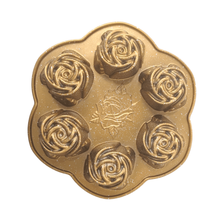Rose Bud Mould - Gold(6 Cakelets)