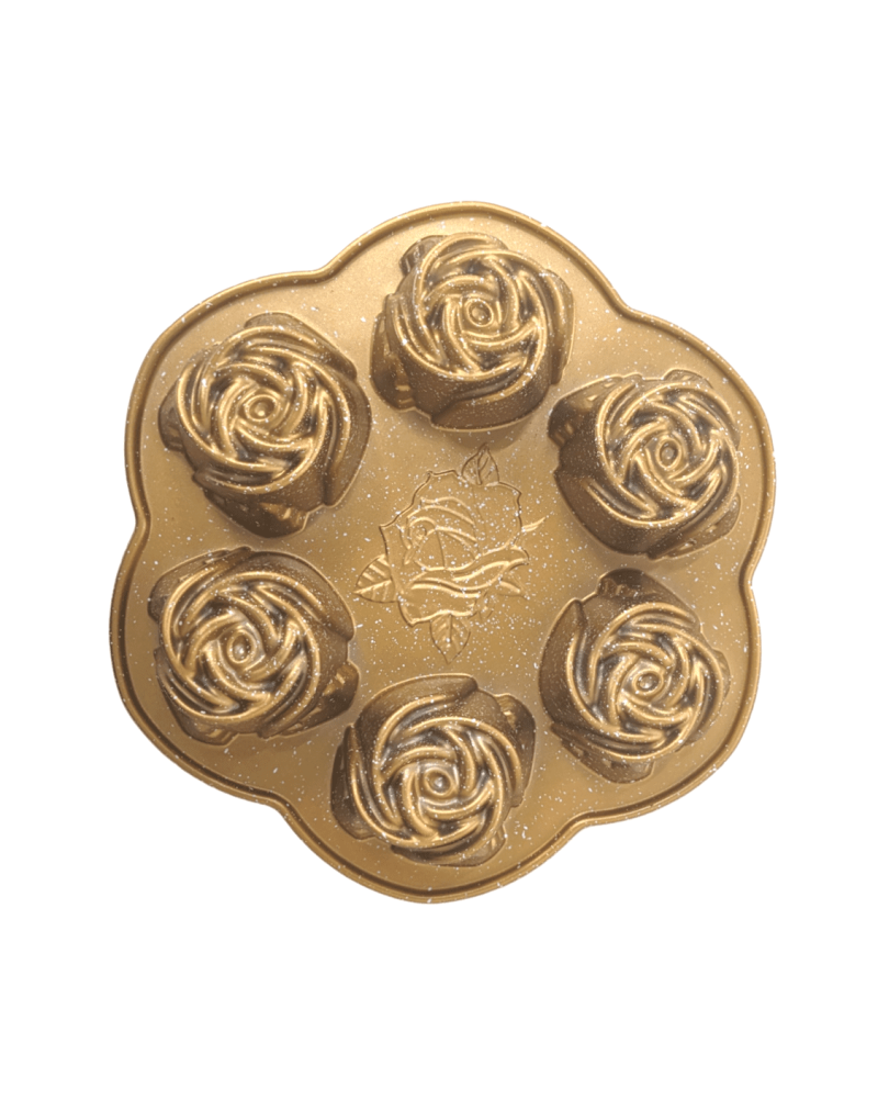 Rose Bud Mould - Gold(6 Cakelets)