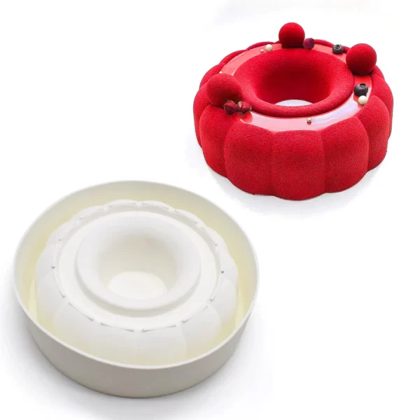 Round Flower Shaped Chocolate,Jelly,Mousse cake Silicone Mould