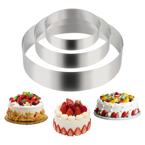 Cake Ring Round/ Mousse Mold Stainless Steel 3pc Set