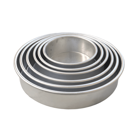 Deep Round Straight Sided Aluminium Cake Pan Set of 6