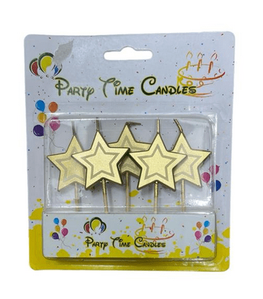 Gold Star Candles Set of 5pcs