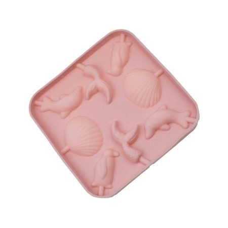 8 Cavity Dolphin,Shell,Mermaid Tail,Penguin Shaped Lollipop Silicone Mould 1pc