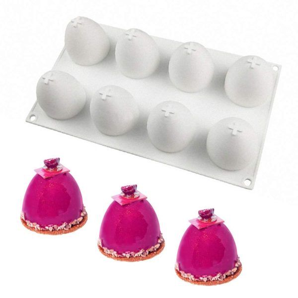 Half Egg Shaped Mousse Cake, Chocolate, Jelly, Candy Silicone Mould 1pc