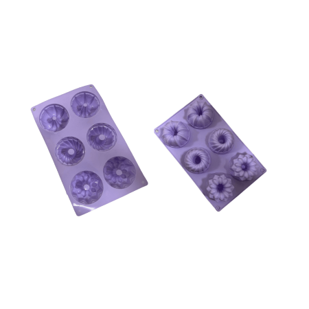6 Cavities Flower Shape Silicone Doughnut Mold