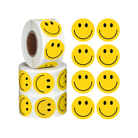 Smile Happy Face Stickers 500pcs Roll
